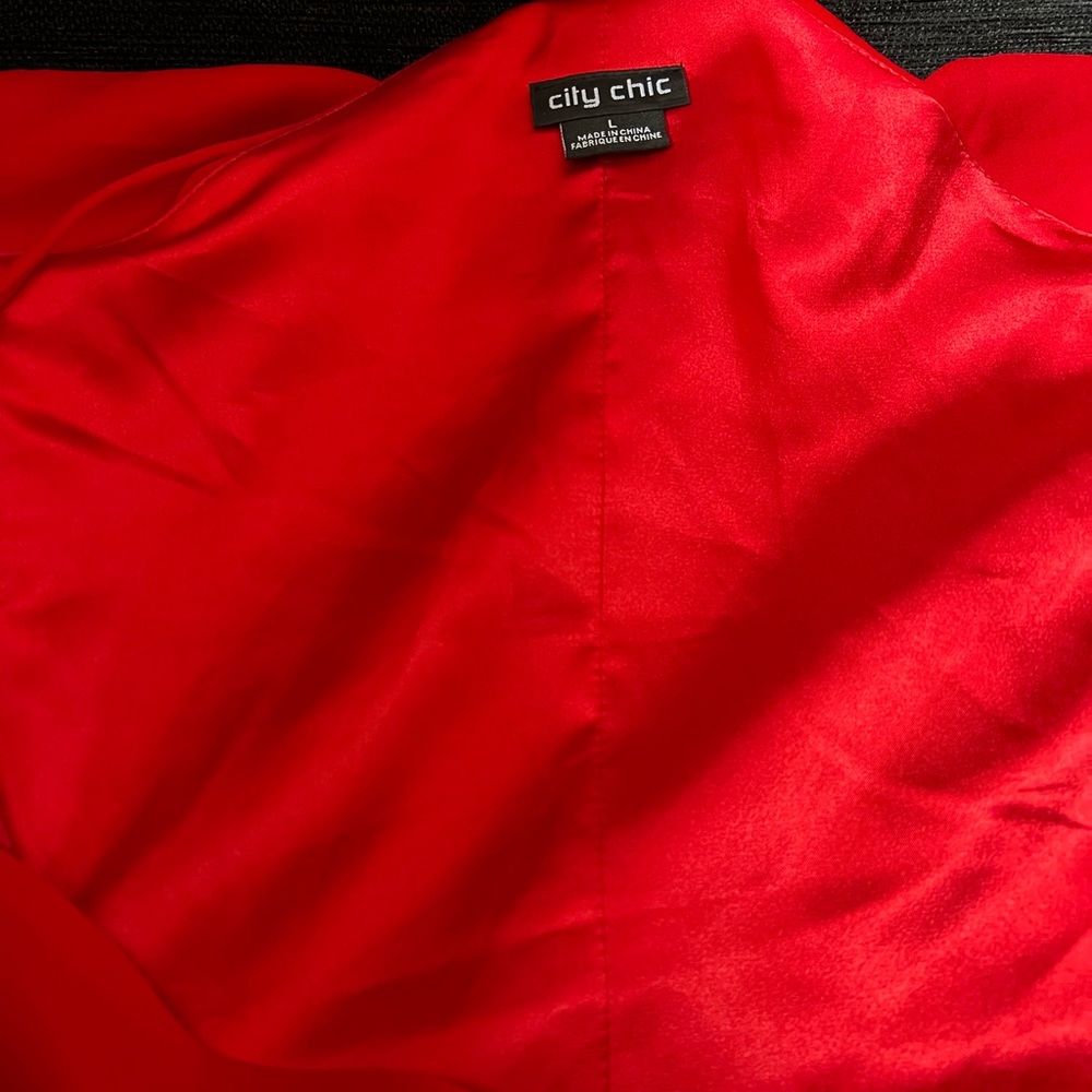 Formal dress City chic size L (20) sexy red dress Hot Deep v neck, cold shoulder - Picture 12 of 16
